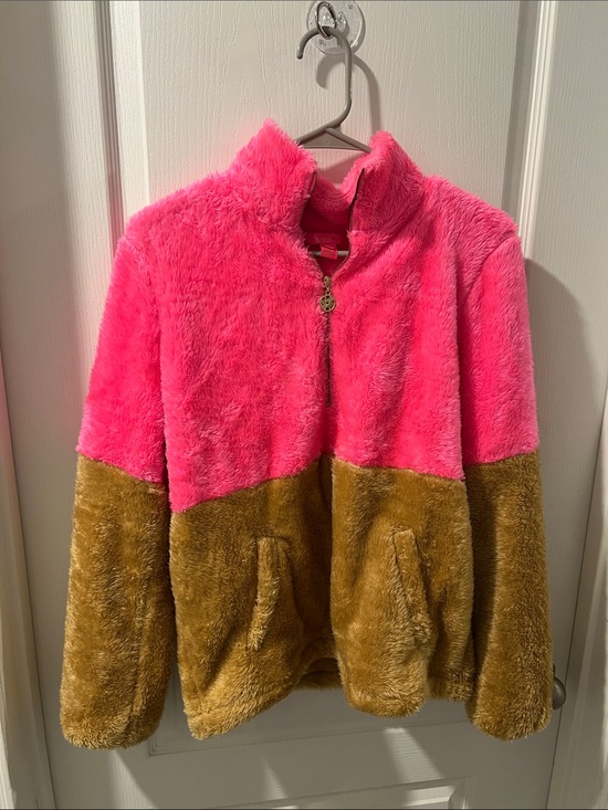 Lilly Pulitzer Jackets & Blazers - Lilly Pulitzer Hot Pink Faux Fur Zip Jacket